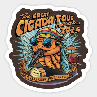 Great Cicada Comeback Tour 2024 Insect Invasion Sticker